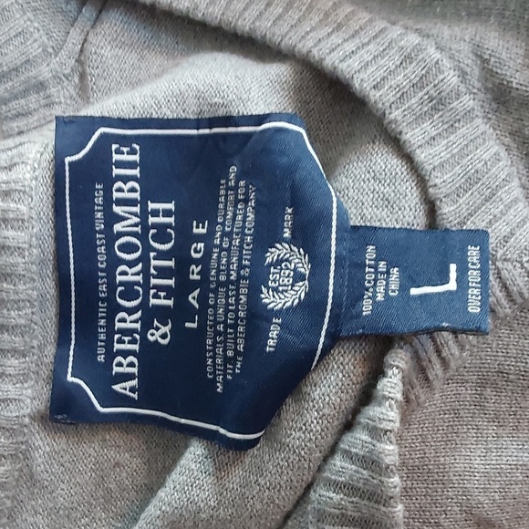 Abercrombie & Fitch Mens Soft Vneck Gray Preppy Y2k Sweater Vintage Sz.L - Picture 5 of 5